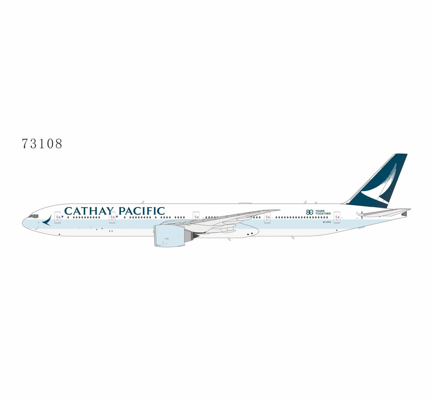 1:400 NG Models Cathay Pacific Boeing 777-300ER B-KPO Large Titles - Final Approach Collectibles
