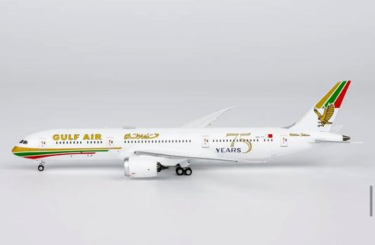 1:400 NG Models Gulf Air Boeing 787 - 9 A9C - FG 75th Anniversary Retro - Final Approach Collectibles