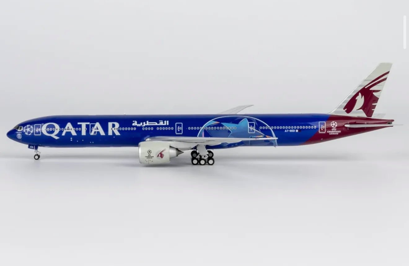 1:400 NG Models Qatar Airways Boeing 777 - 300ER A7 - BED UEFA Champions League Livery - Final Approach Collectibles