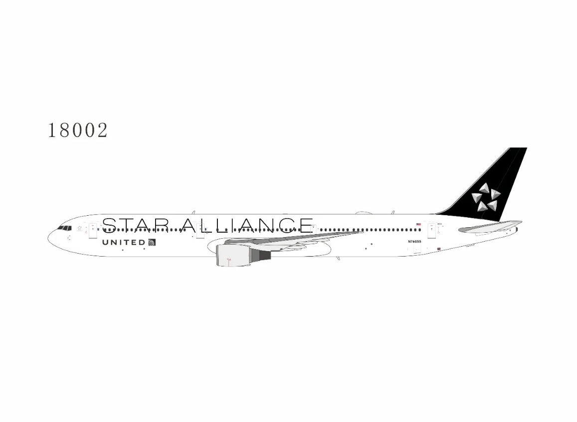 1:400 NG Models United Airlines Boeing 767 - 400 N76055 Star Alliance Livery - Final Approach Collectibles