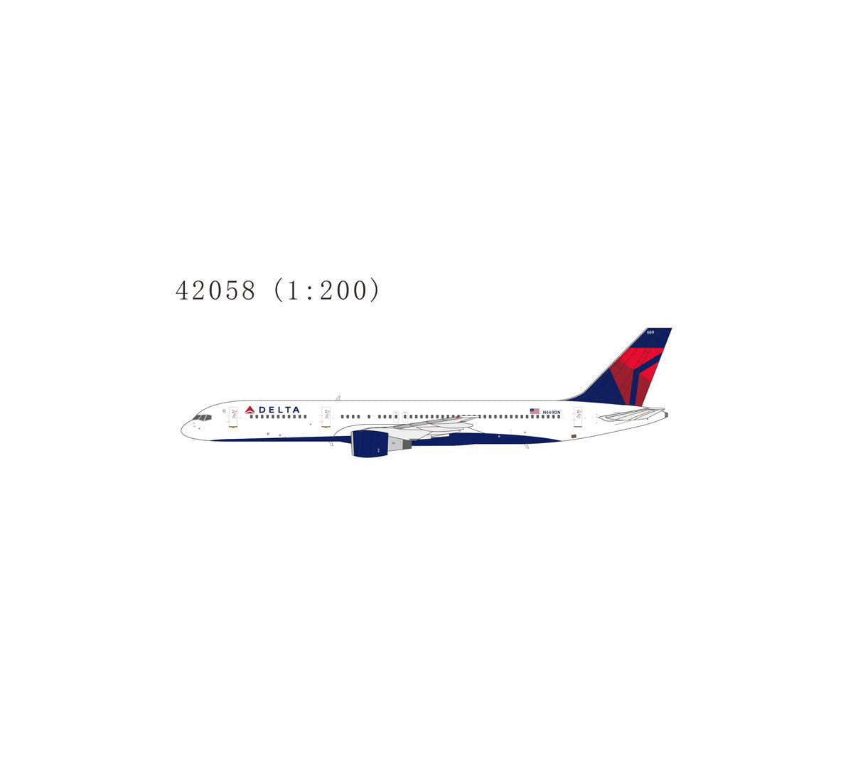 1:200 NG Models Delta Air Lines Boeing 757-200 N669DN