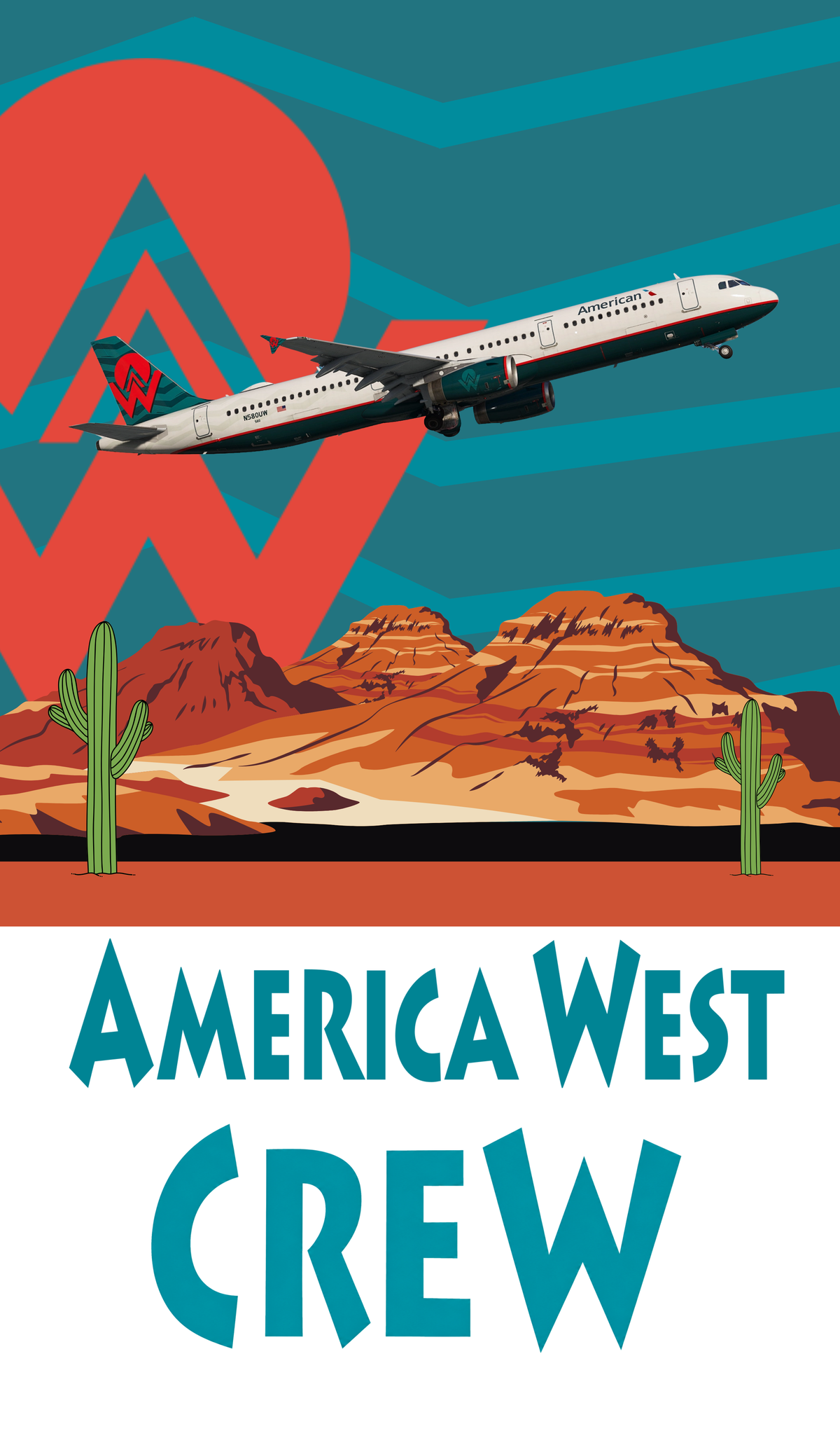 South Florida Aviation American Airlines America West Retro Crew Bag Tag