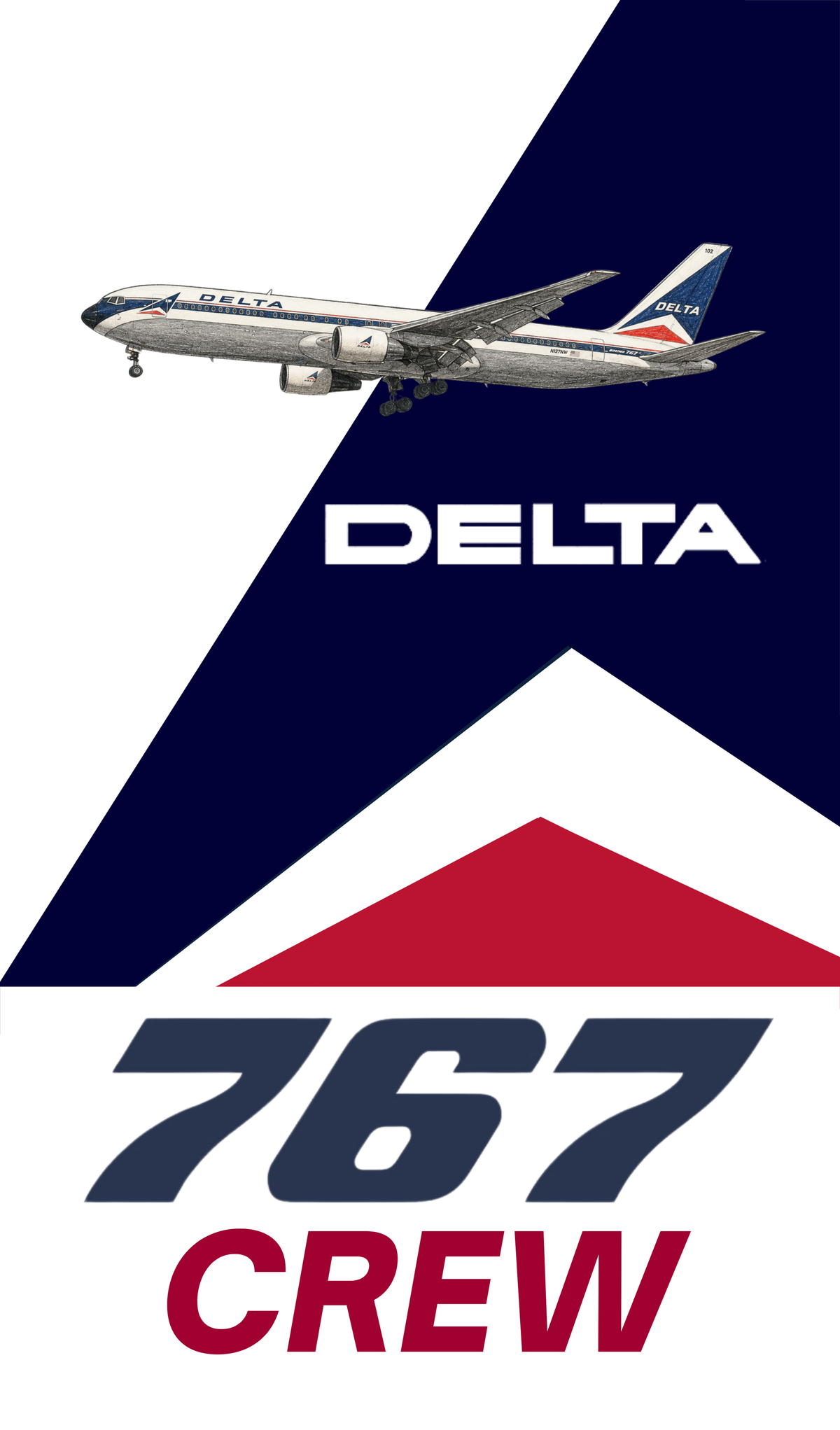 South Florida Aviation Delta Air Lines Boeing 767 Crew Bag Tag