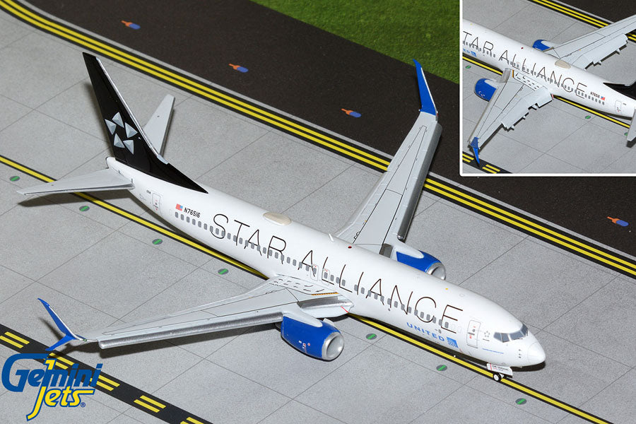 1:200 Gemini Jets United Airlines Boeing 737-800 N76516 Star Alliance Livery Flaps Down