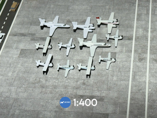 1:400 Jetset Models Scale General Aviation Aircraft Set (x11) Cessna, Cirrus, & Beechcraft