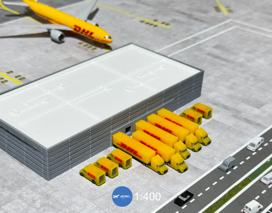 1:400 Jetset Models DHL Truck Set 5x Semi Trucks + 5x Delivery Trucks