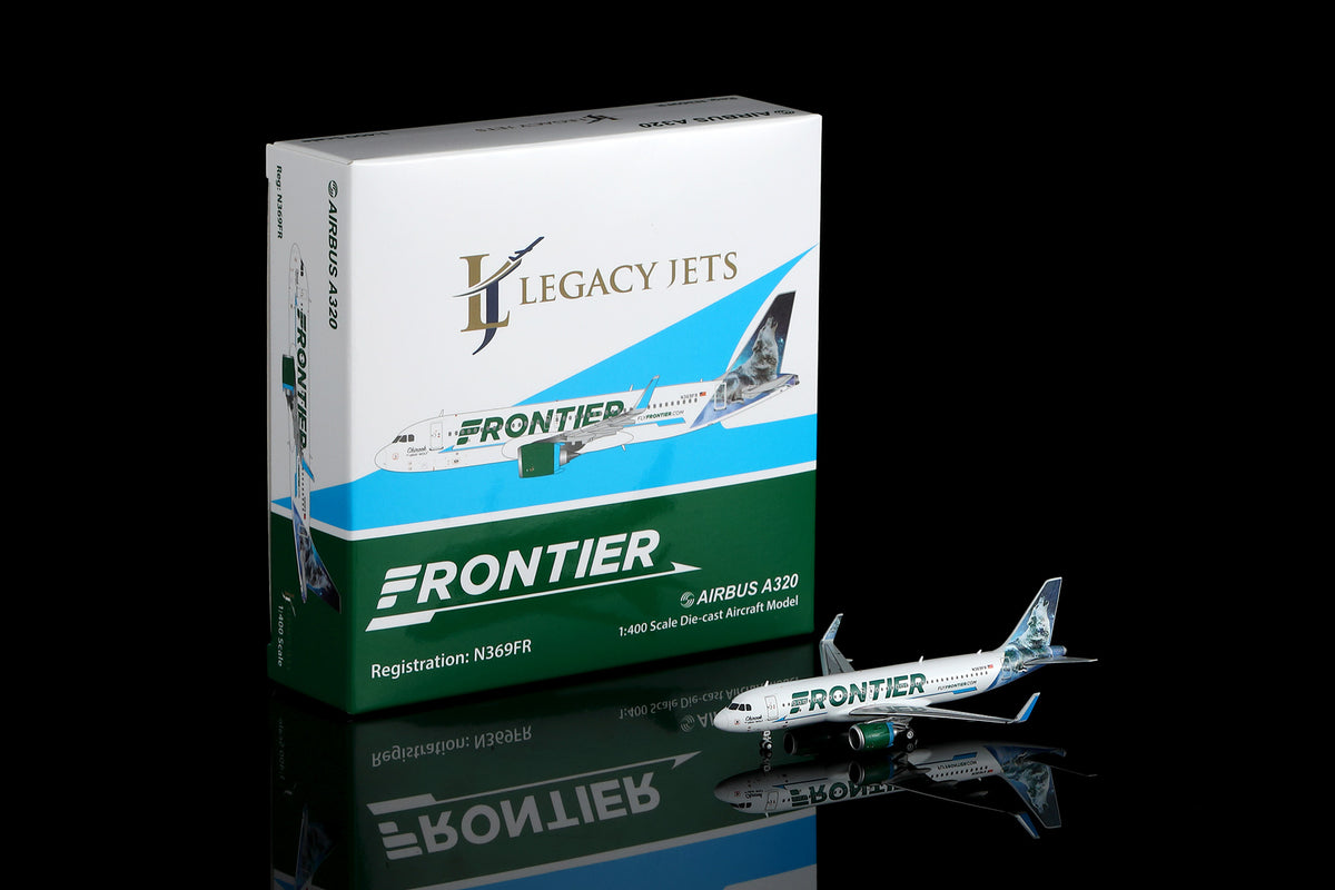 Pre-Order: 1:400 Legacy Jets Frontier Airlines Airbus A320 NEO N369FR with Luggage Tag