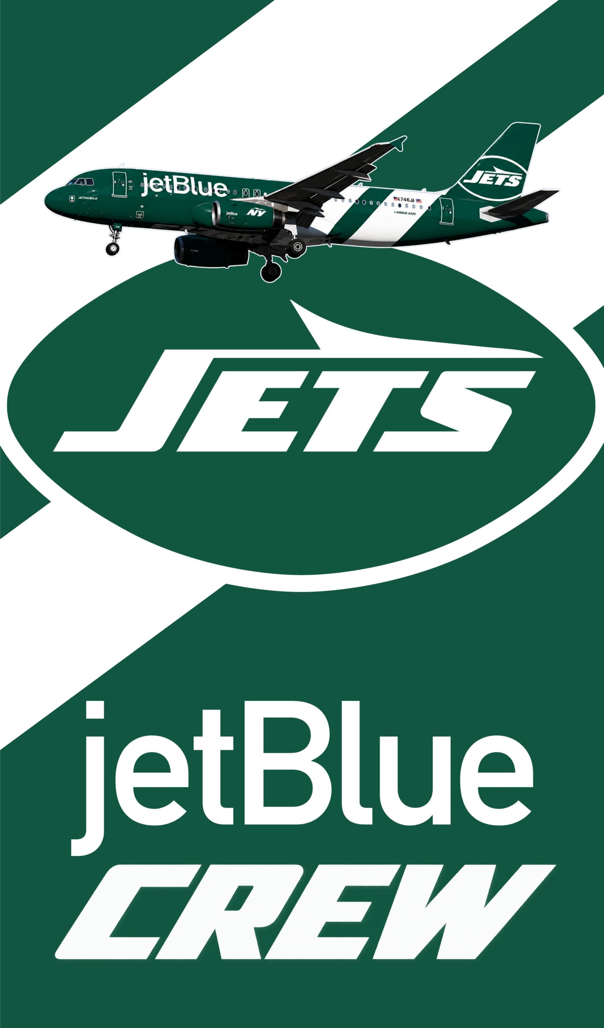 South Florida Aviation JetBlue Airways NY Jets Crew Bag Tag