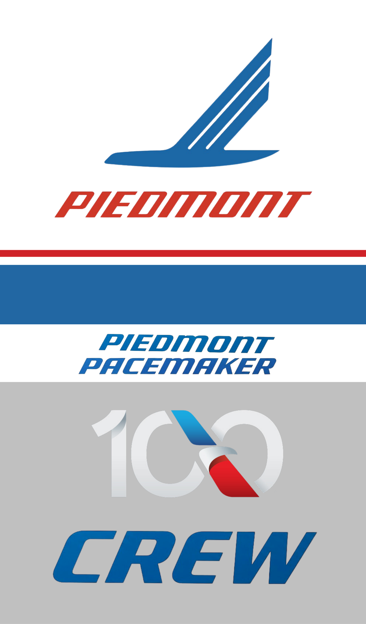 South Florida Aviation American Airlines Piedmont Retro 100 Crew Bag Tag