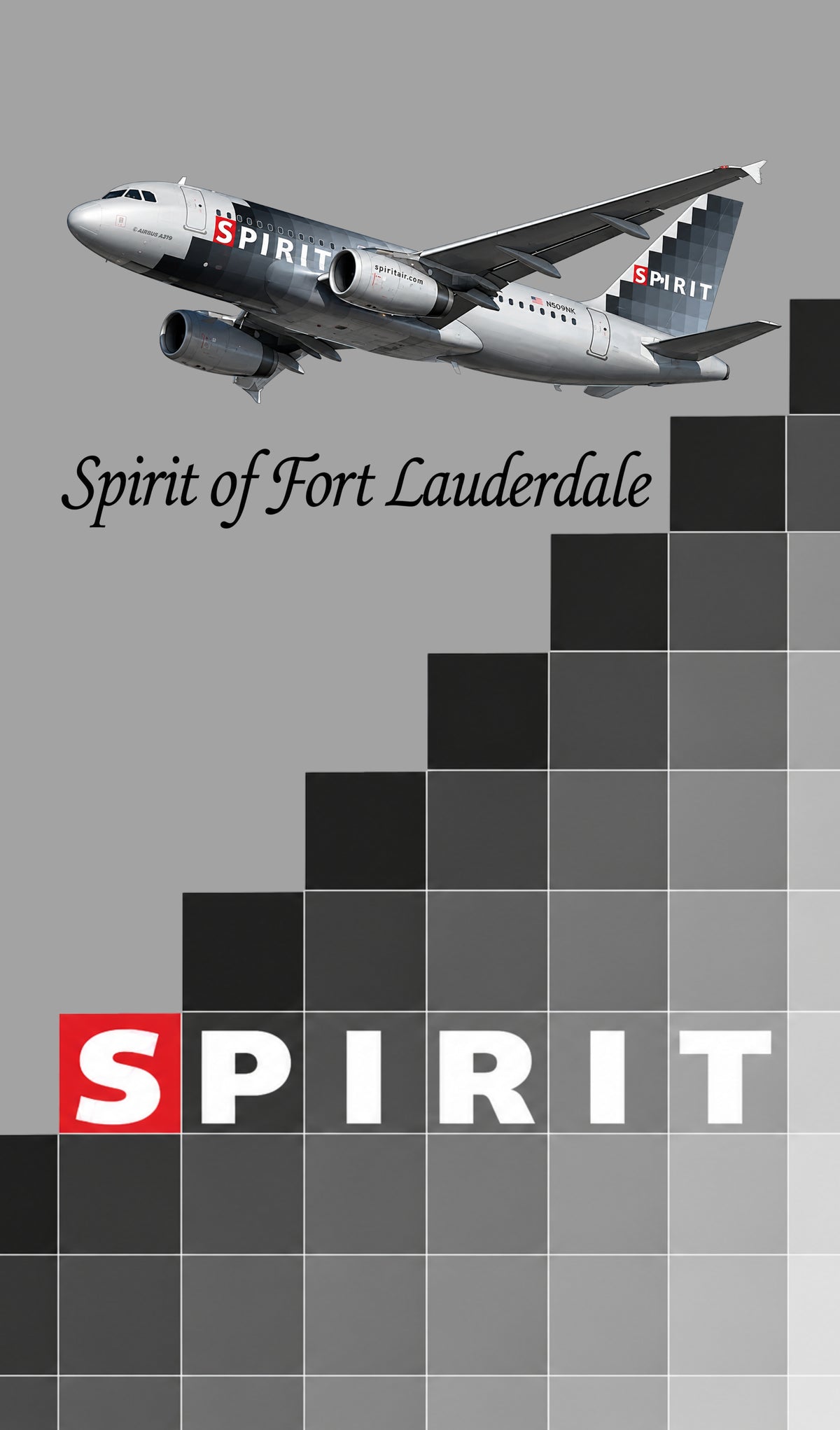 South Florida Aviation Spirit Airlines Grey Spirit of Ft. Lauderdale Bag Tag