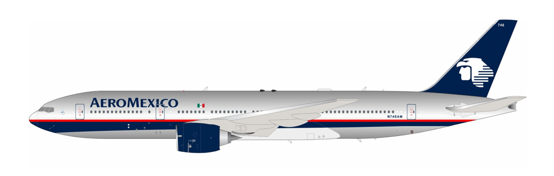 InFlight200 AeroMexico Boeing 777 - 2Q8/ER N746AM - Final Approach Collectibles