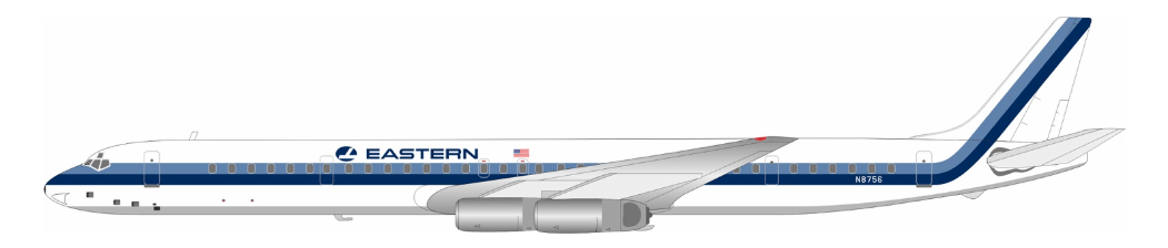 InFlight200 Eastern Airlines Douglas DC - 8 - 63PF N8756 - Final Approach Collectibles