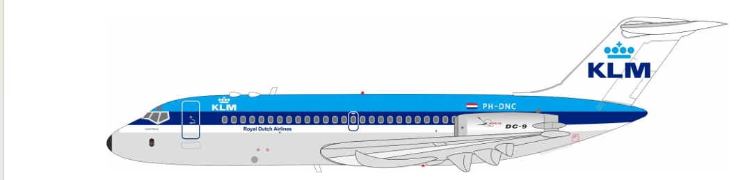InFlight200 KLM Douglas DC-9-15 PH-DNC - Final Approach Collectibles
