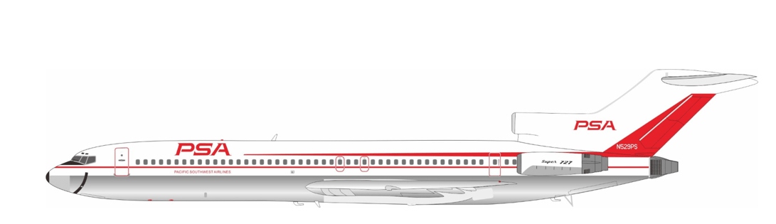InFlight200 PSA - Pacific Southwest Airlines Boeing 727 - 200 N529PS - Final Approach Collectibles