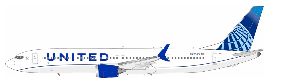 InFlight200 United Airlines Boeing 737 MAX 9 N77575 - Final Approach Collectibles