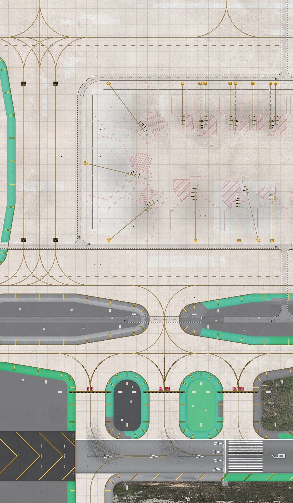 Layover Layouts 1 Terminal Continental 38.5 x 66 - Final Approach Collectibles