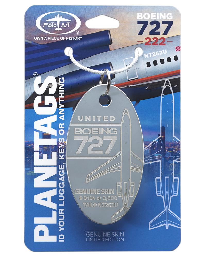 PlaneTags: United Airlines Boeing 727-200 N7626U-Grey - Final Approach Collectibles