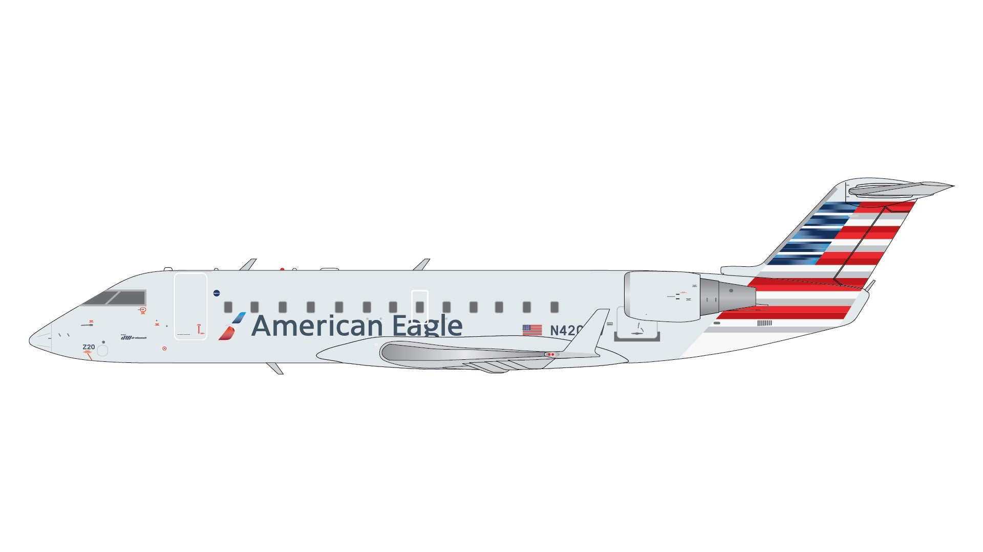 Pre Order: 1:200 Gemini Jets American Eagle Bombardier CRJ-200 N420AW - Final Approach Collectibles