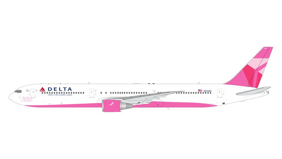 Pre-Order: 1:200 Gemini Jets Delta Air Lines Boeing 767-400 N845MH Pink Breast Cancer Livery - Final Approach Collectibles