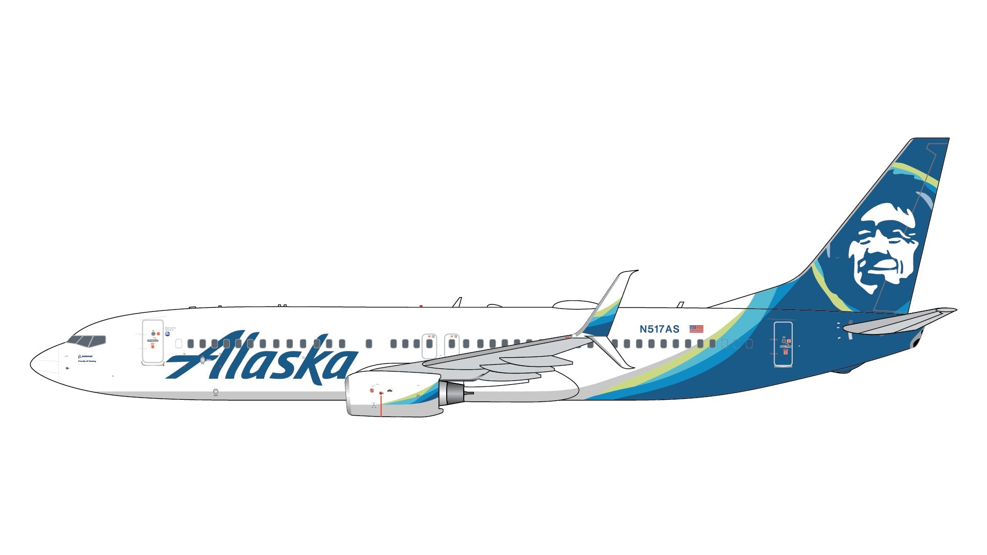 Pre Order: 1:400 Gemini Jets Alaska Airlines Boeing 737-800 N517AS - Final Approach Collectibles