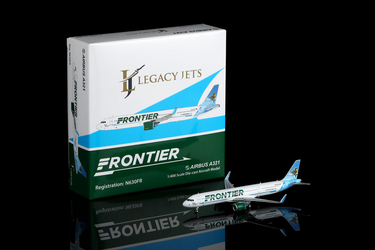 Pre-Order: 1:400 Legacy Jets Frontier Airlines Airbus A321 NEO N630FR with Luggage Tag - Final Approach Collectibles