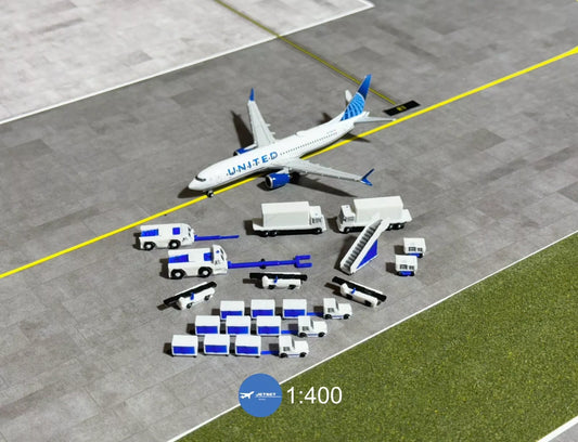 1:400 Jetset Models Scale United Airlines GSE Set
