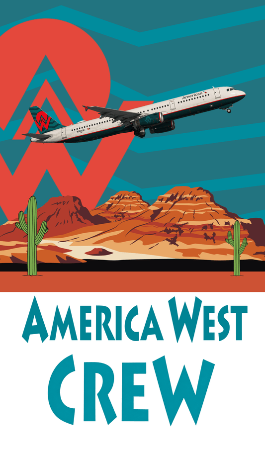 South Florida Aviation American Airlines America West Retro Crew Bag Tag - Final Approach Collectibles
