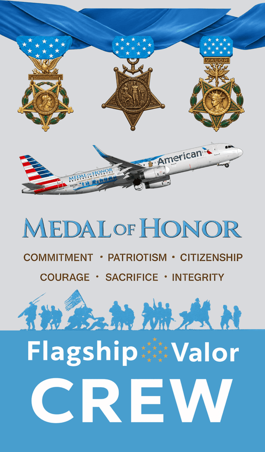South Florida Aviation American Airlines Medal of Honor-Valor Crew Bag Tag - Final Approach Collectibles